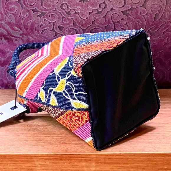 🌺🎉HP🎉🌺 NWT Staud Beaded Cote Bag Patchwork Foulard 🌟Rare Find🌟 - Picture 8 of 16